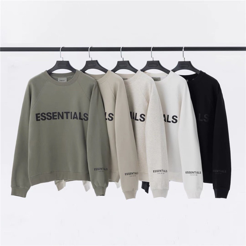 Áo thun dài tay nỉ da cá Sweater Essentials in nổi hàng cao cấp UNISEX FREESIZE | BigBuy360 - bigbuy360.vn