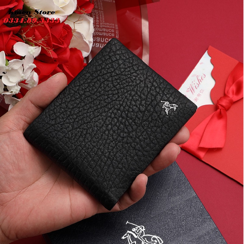 Bóp Ví Nam Da Hoẵng POLO MEISDO Cao Cấp Kiểu Dáng Hàn Quốc Full Hộp Làm Quà Biếu Tặng Sinh Nhật PL36
