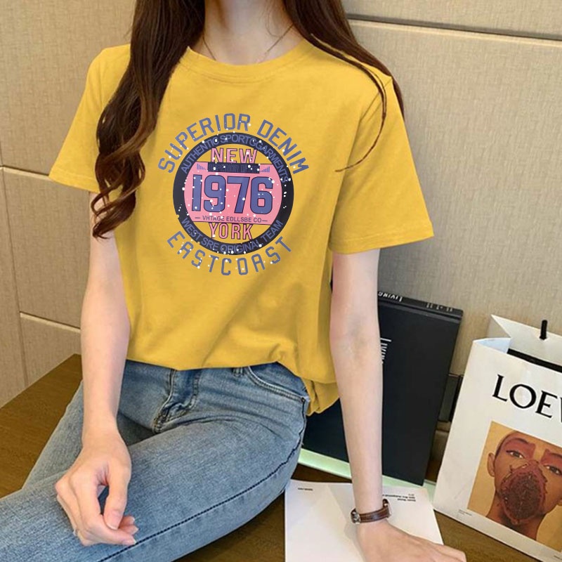 Korean version of loose fashion print trend short-sleeved T-shirt woman