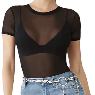 Áo lưới bigsize nữ body tay ngắn