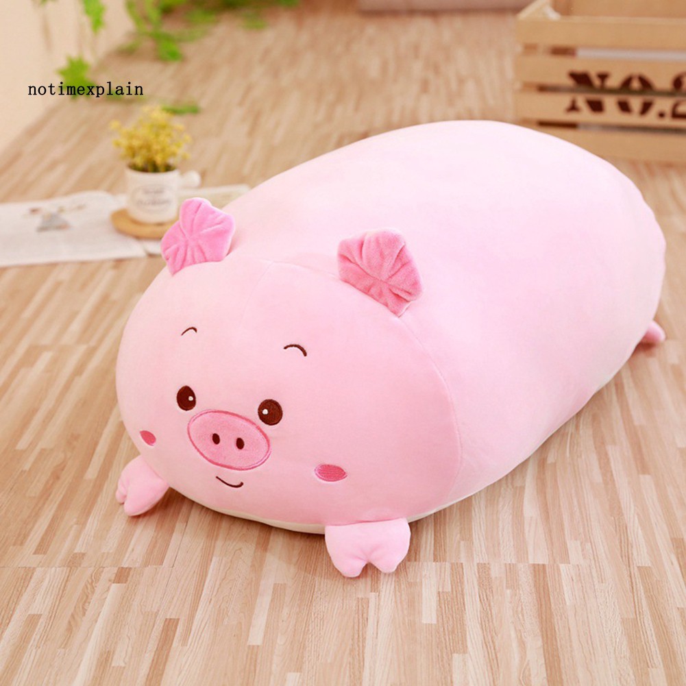 NAME 30cm Lying Pig Cat Animal Plush Stuffed Doll Toy Cushion Huggable Throw Pillow