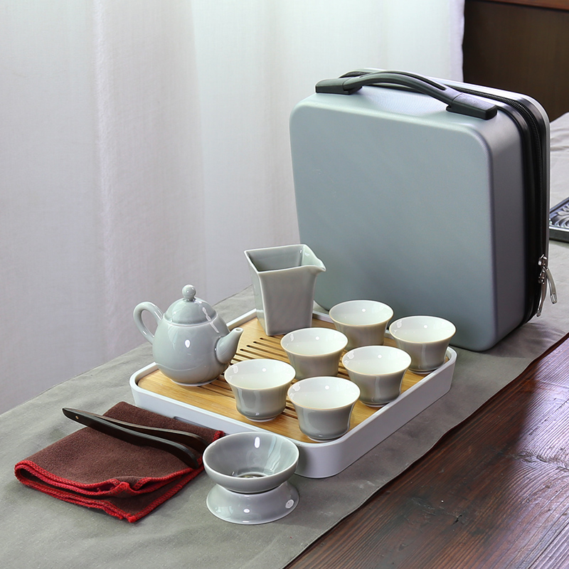 Bộ đồ trà du lịch Đĩa trà cỡ lớn Bộ đồ trà đựng trà bằng gốm, bát trà dùng cho gia đình, đơn giản, phong cách Nhật Bản đ