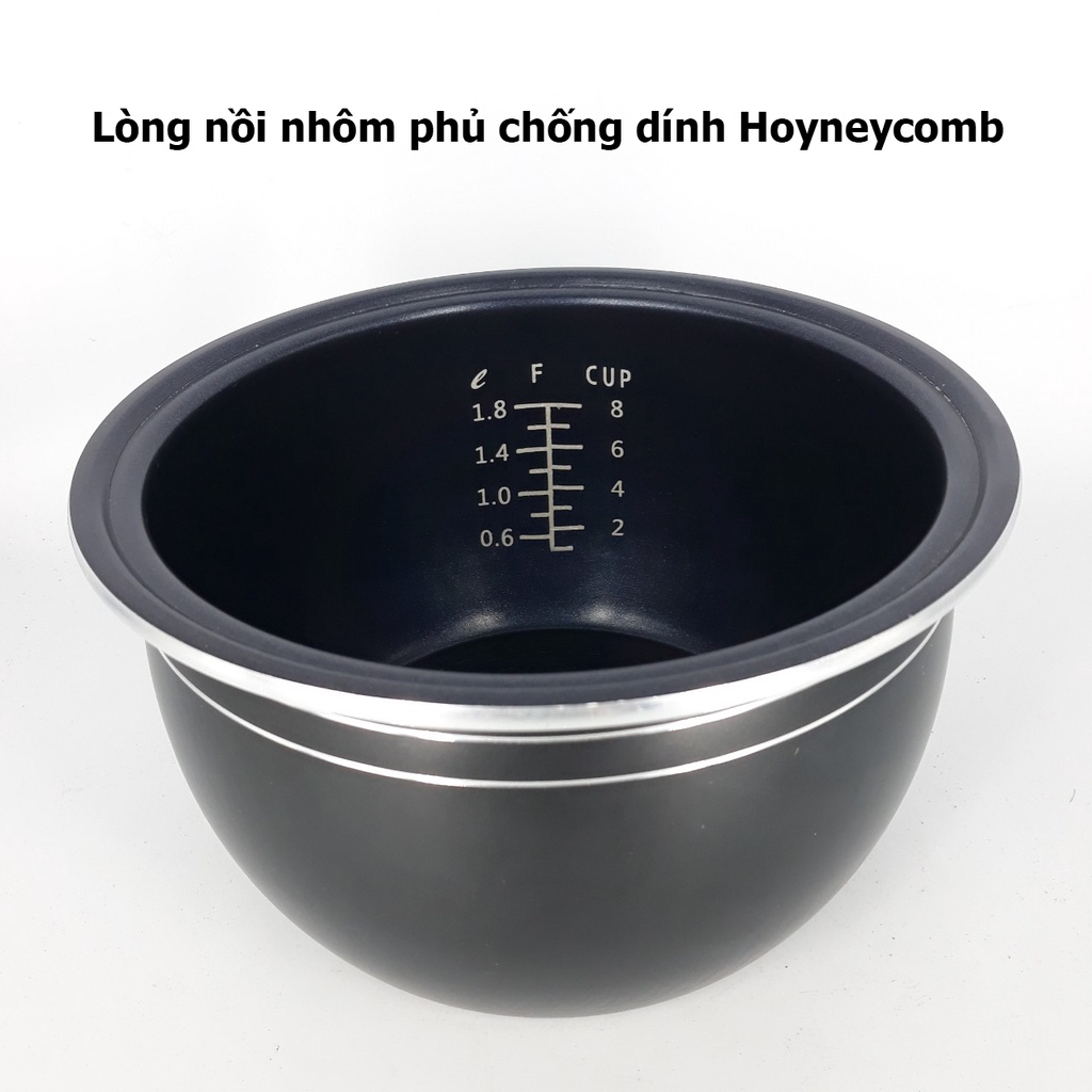 [Mã ELHADEV giảm 4% đơn 300K] Nồi Cơm Điện Tử 1.8L 1.8 Lít Comet CM8087 - Hàng Chính Hãng (Bảo Hành 12 Tháng)