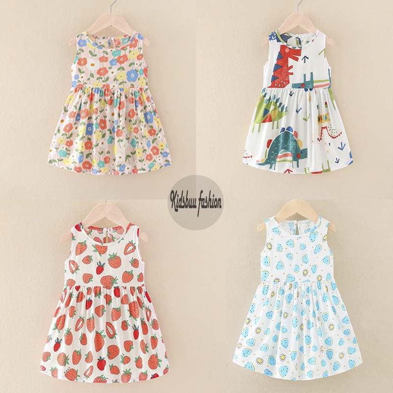 Váy bé gái mùa hè/Đầm bé gái họa tiết xinh xắn 10 mẫu váy, vải lanh lụa mặc cực mát cho bé
