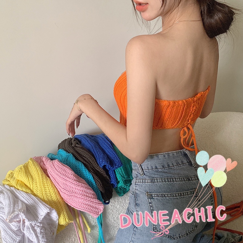 DUNEA Áo Ống Ngắn Cột Dây Gợi Cảm Cho Nữ DUNEA709