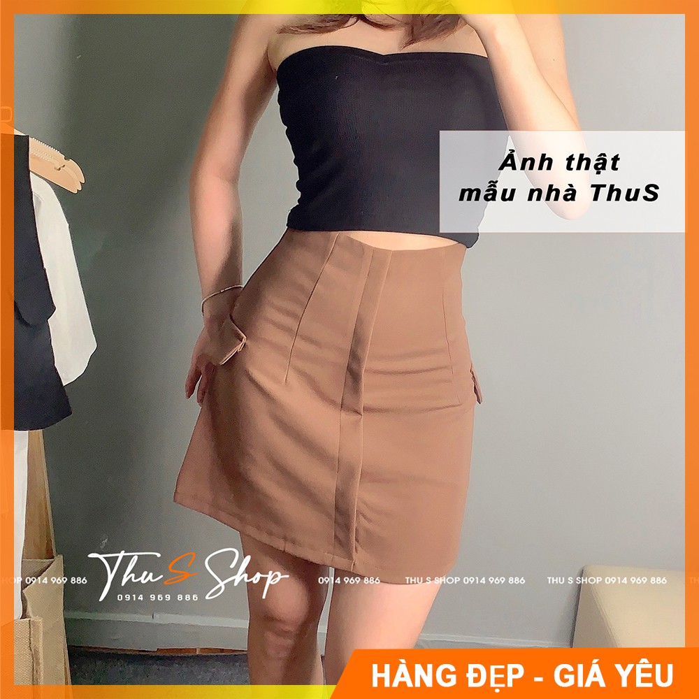 Chân váy chữ A cạp lưng cao ôm eo, Váy 2 túi sườn tôn dáng có lót trong chống lộ | BigBuy360 - bigbuy360.vn