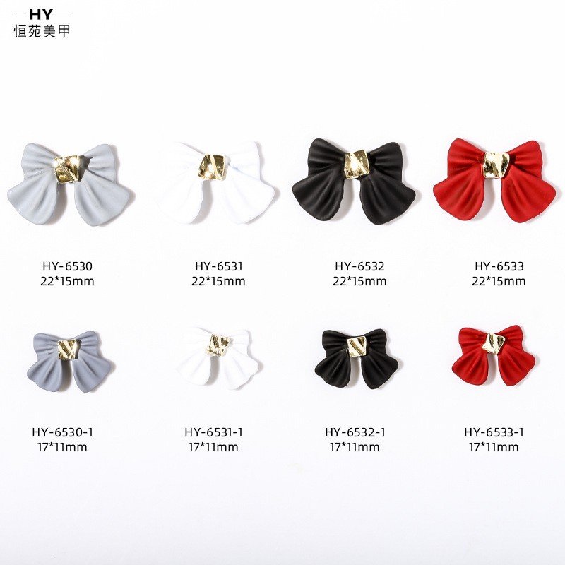 [Hàng mới về] Phụ kiện trang trí móng nghệ thuật ba chiều hình nơ bướm màu đỏ bằng hợp kim phong cách Nhật Bản