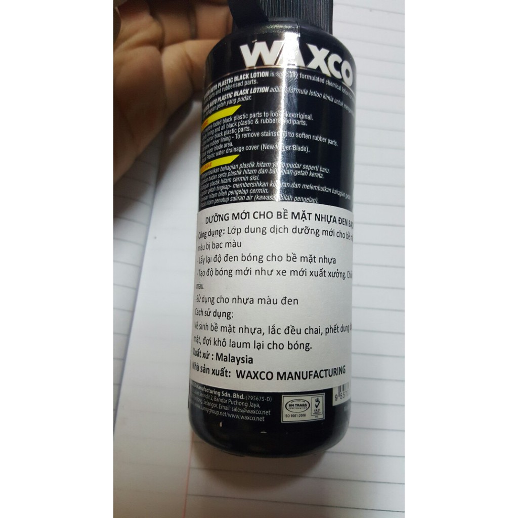 Dưỡng mới bề mặt nhựa đen bị bạc màu của WAXCO- Auto Plastic Black