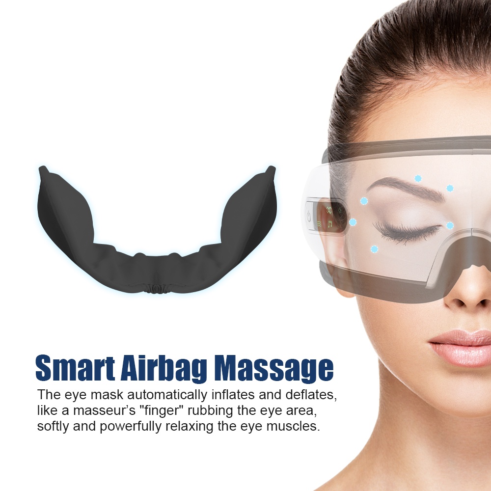Máy mát xa mắt thông minh SALORIE nén khí 42 độ C 5 chế độ điều chỉnh có loa bluetooth