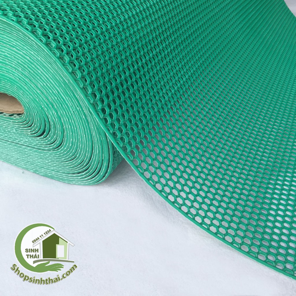 Thảm nhựa lưới tổ ong màu xanh lá cây chống trơn trượt - [50cm x khổ 90cm] bán theo mét, cắt liền một tấm, không cắt rời