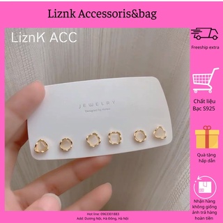 Set 3 đôi bông tai Bạc S925 opal 2022 phong cách Hàn Quốc
