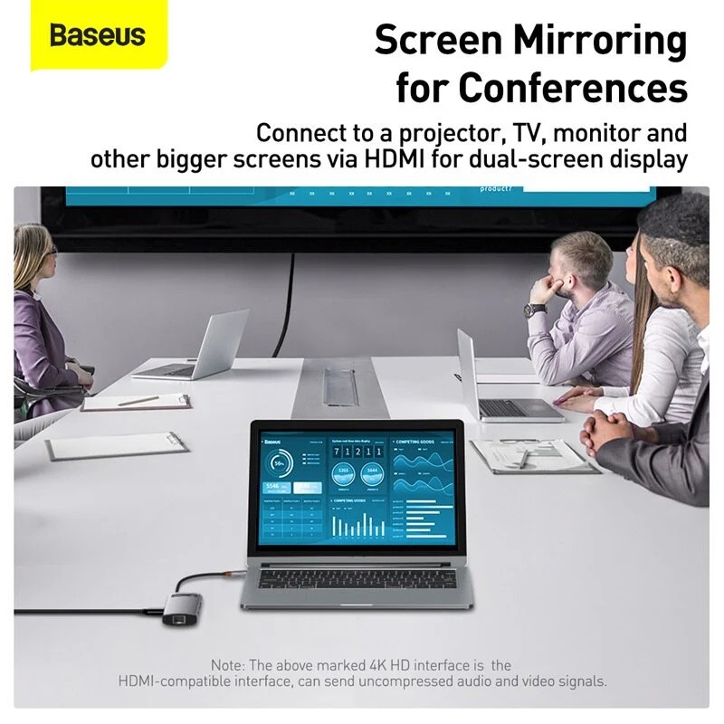 Hub chuyển đa năng Baseus Metal Gleam Series Multifunctional Docking Station, hub chuyển đổi đa năng dành cho laptop