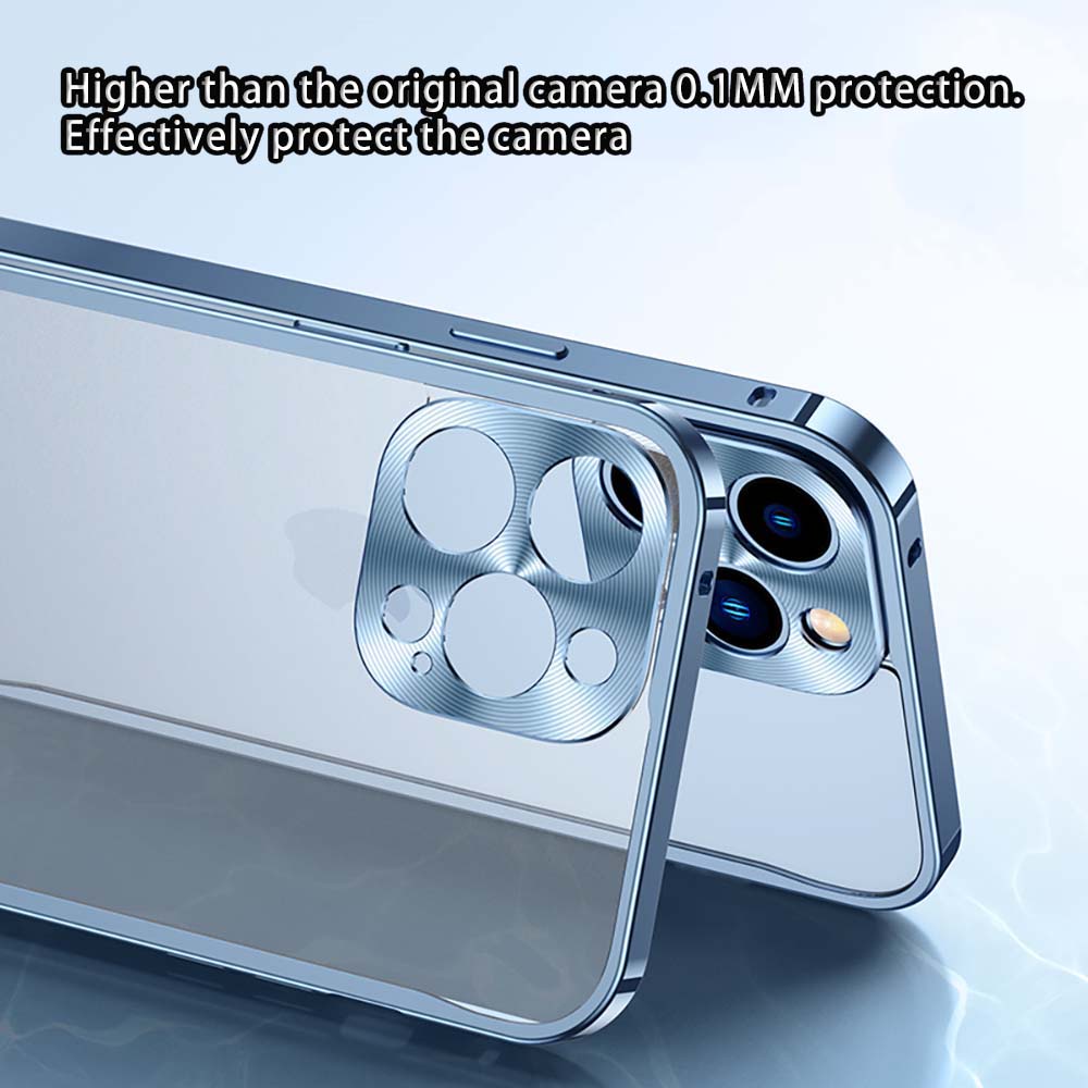 Ốp Điện Thoại Trong Suốt Khung Kim Loại Hình Vuông Cho iPhone 12 Pro Max 13 Pro Max 12 11 Pro Max