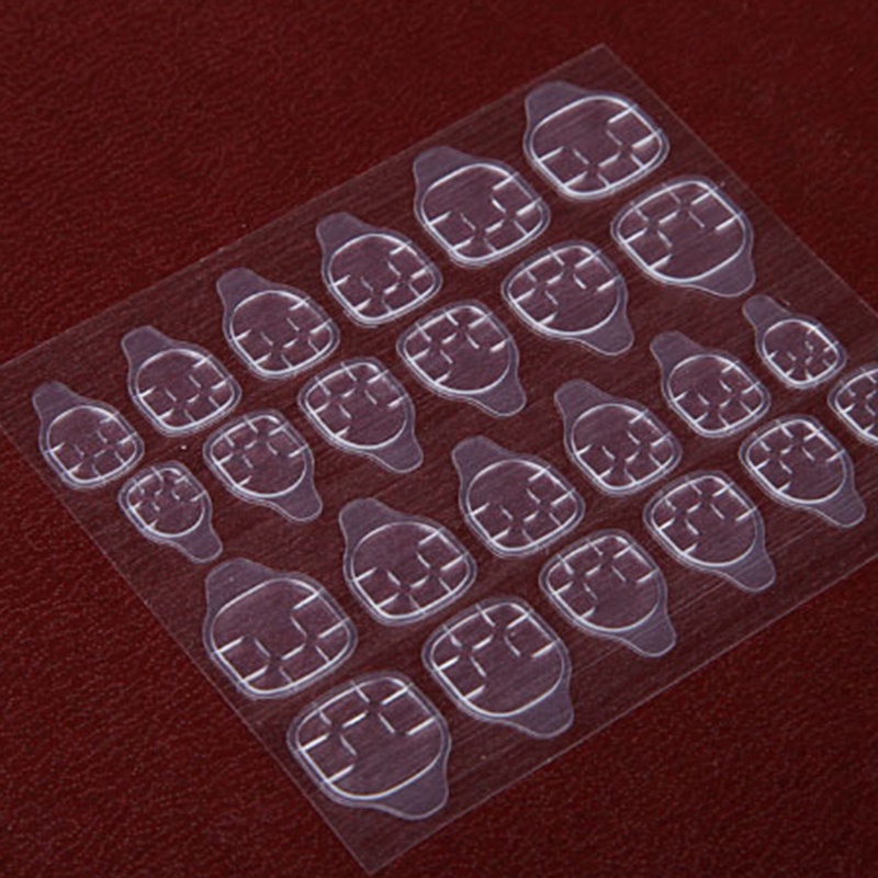 Set 24 Tấm Sticker Hai Mặt Trong Suốt Tự Dính Chống Thấm Nước Trang Trí Móng Tay