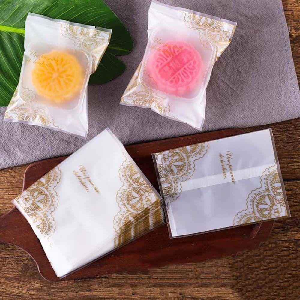 Túi Nhựa Đựng Bánh Trung Thu / Bánh Trung Thu Họa Tiết Ren Hoa DIY
