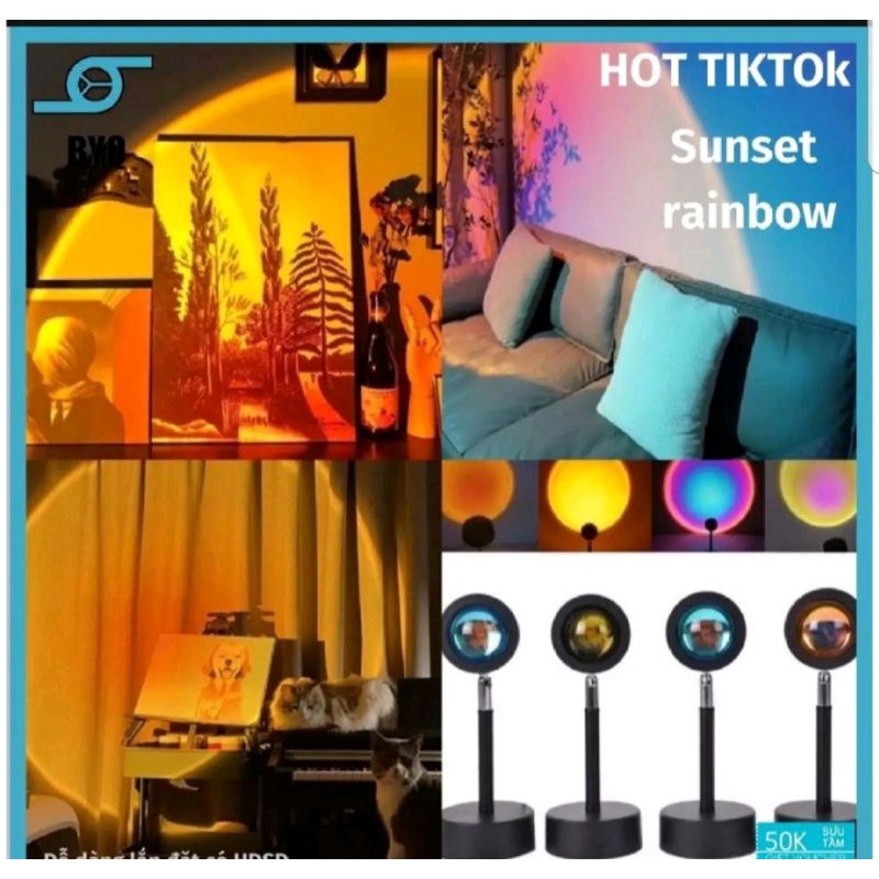 Đèn hoàng hôn 𝗦𝗜𝗘̂𝗨 𝗛𝗢́𝗧 𝗧𝗜𝗞𝗧𝗢𝗞 có mika chuyển đổi 4 màu