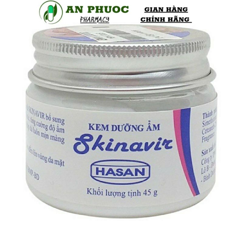 Kem dưỡng Skinavir Hasan ⚡ CAM KẾT CHÍNH HÃNG ⚡ Kem dưỡng ẩm, tăng cường độ ẩm và dưỡng da, giúp da luôn mịn màng45g