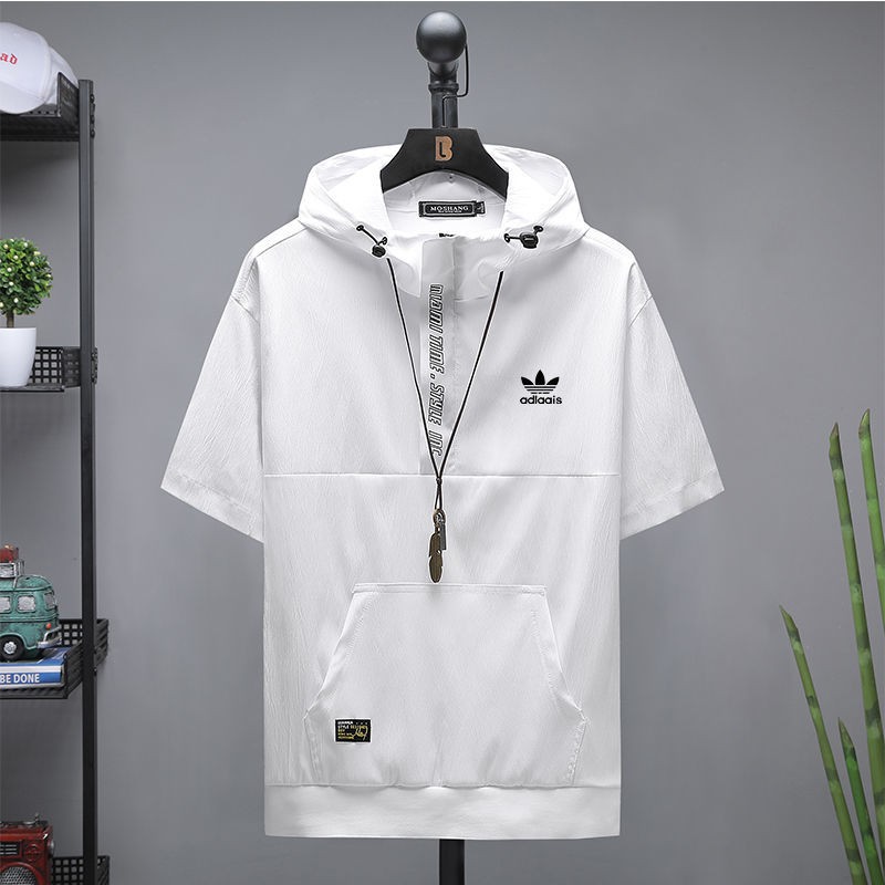 Áo Hoodie Ngắn Tay Dáng Rộng Thời Trang Dành Cho Nam