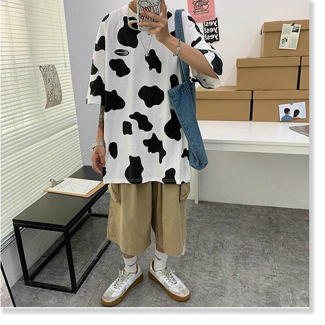 ÁO THUN LOANG BÒ SỮA NAM NỮ,FORM RỘNG SIÊU NGẦU,THIẾT KẾ HỌA TIẾT HỢP THỜI TRANG LANA FASHION