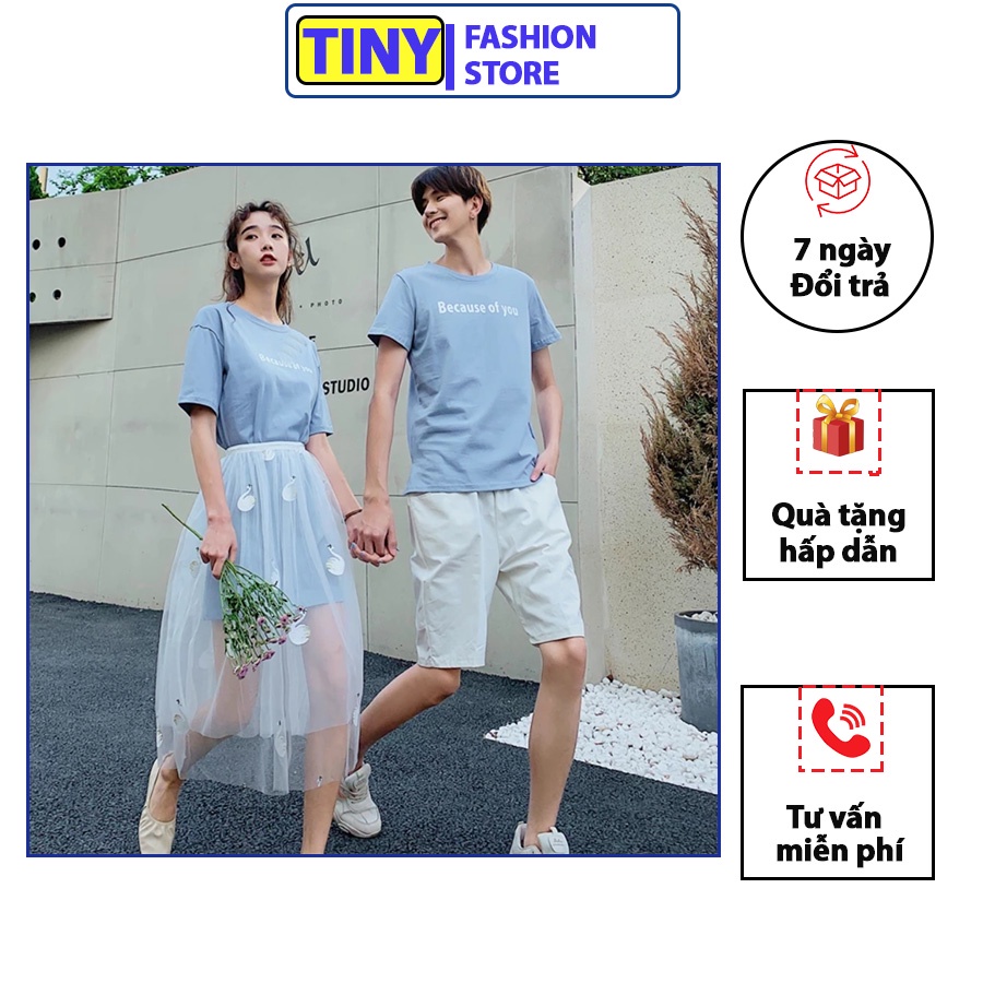Áo đôi nam nữ chất đẹp, Áo đôi chất thun cotton mã AD034