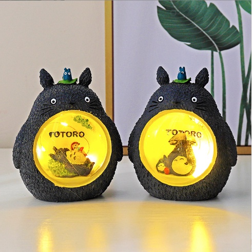 Đèn ngủ LED Totoro  dáng tròn DRS2 nhựa resin hoạt hình trang trí cute dễ thương