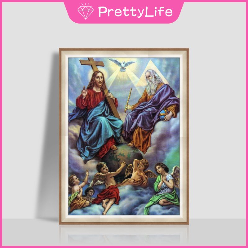 Bộ Tranh Đính Đá Họa Tiết Chúa Jesus Độc Đáo Kích Thước 30x40cm Trang Trí Nhà Cửa