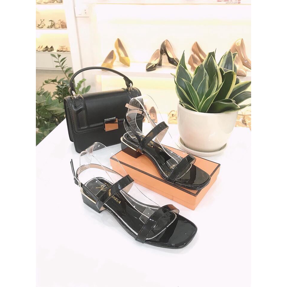 Giày sandal nữ, sandal học sinh hai quai chất đẹp êm chân gót 3p S77