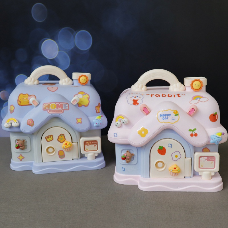Hộp Tiết Kiệm Nhà Bánh Hai Màu Pastel Dễ Thương - Heo Đất