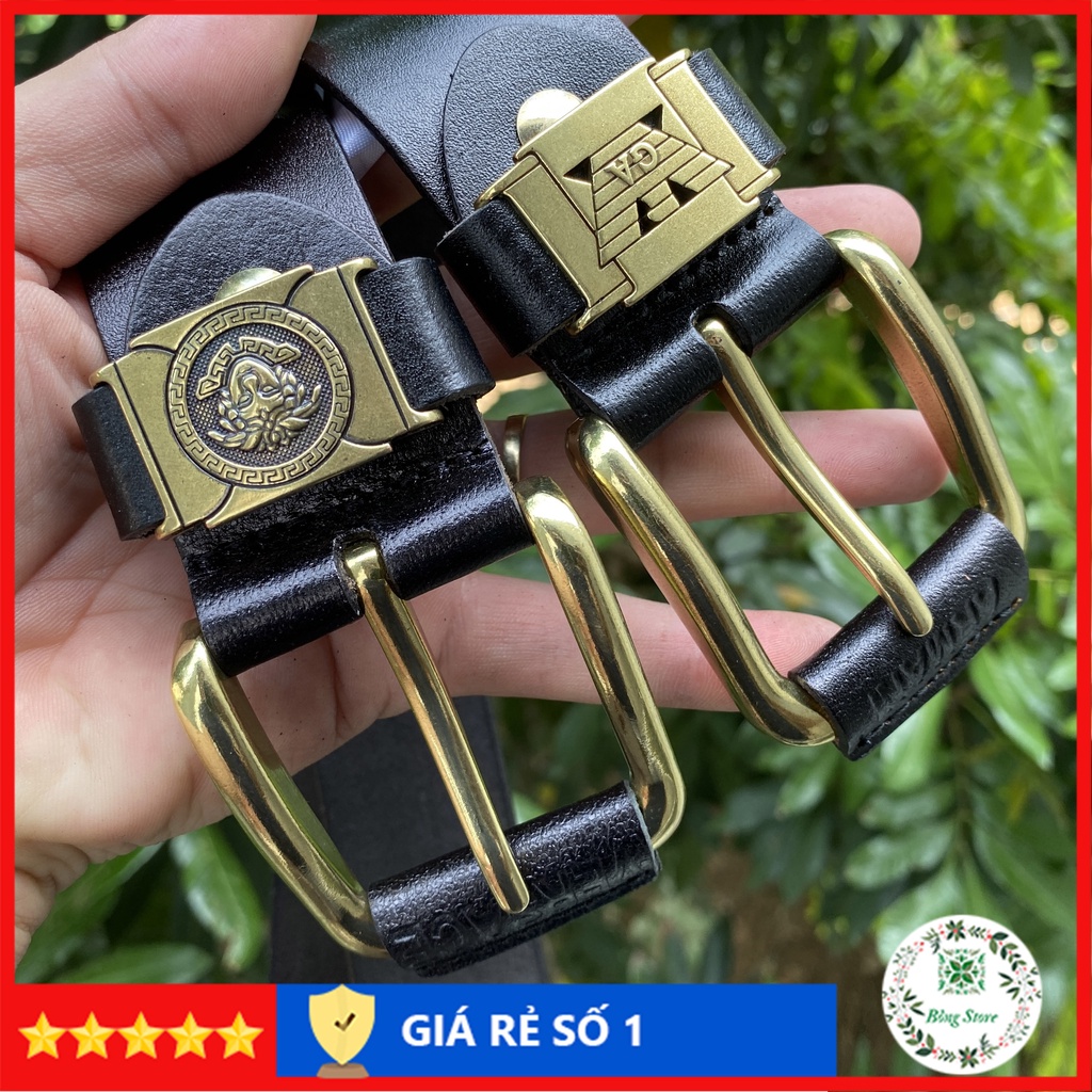 Thắt lưng nam cao cấp dây thắt lưng da bò cắt nguyên tấm mặt khóa đồng đúc phong cách sang trọng TLĐĐDT01