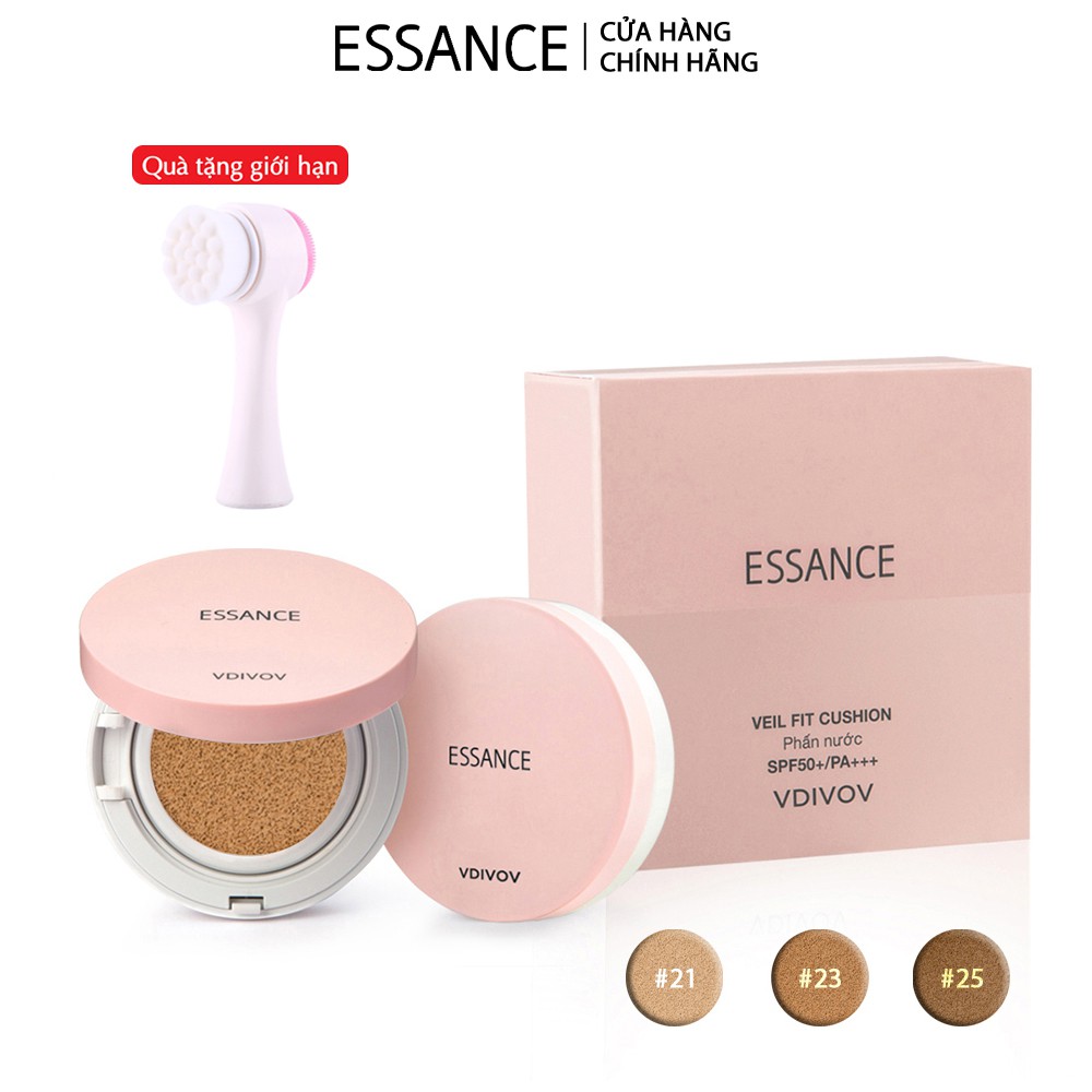 Phấn nước mịn lì mờ khuyết điểm Essance Veil Fit Cushion SPF50+ PA+++ 15g Tặng Cọ rửa mặt | BigBuy360 - bigbuy360.vn