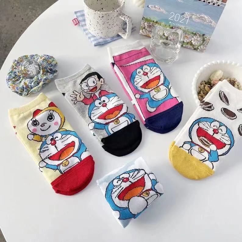 Vớ cổ ngắn nam nữ tất doremon cổ thấp cotton thời trang đẹp kháng khuẩn thấm mồ hôi tốt MONEY VN008