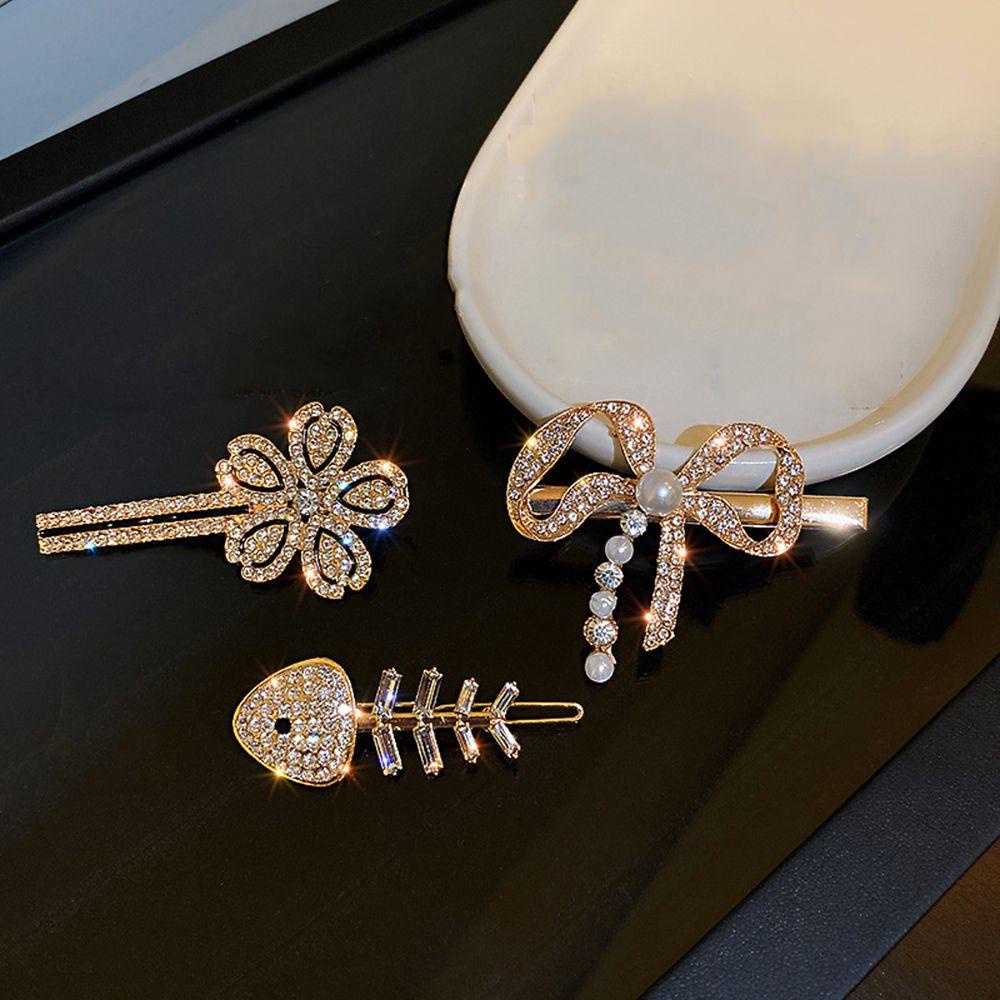 VANES1 Kẹp Tóc Hình Nơ / Bông Hoa Bằng Hợp Kim Ngọt Ngào Cho Nữ