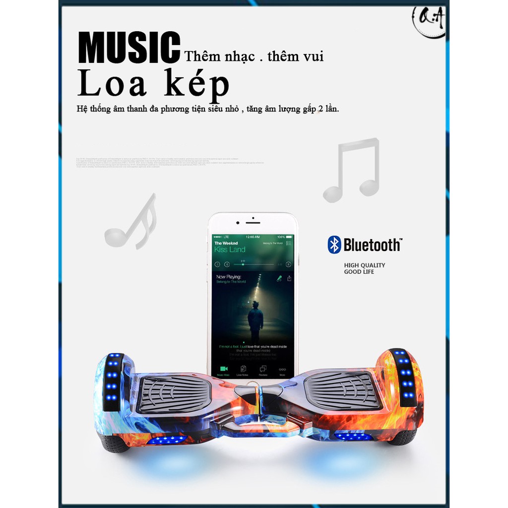 Xe Điện Cân Bằng 10 inch Mitech Smart Balance Wheel 💥 Kết nối Bluetooth