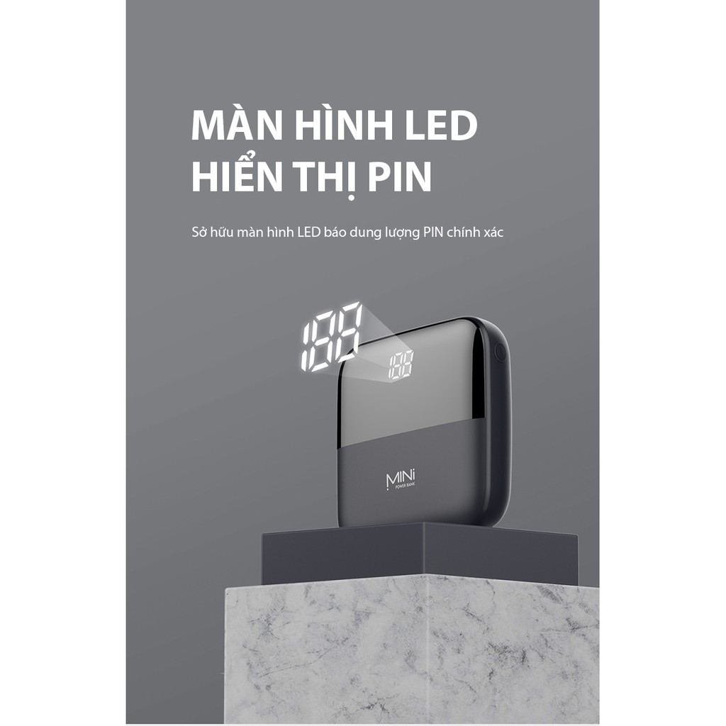 [HOT] - Sạc dự phòng MINI FN-100 - 5000 mAh thiết kế nhỏ gọn đặc biệt tích hợp màn hình kỹ thuật số