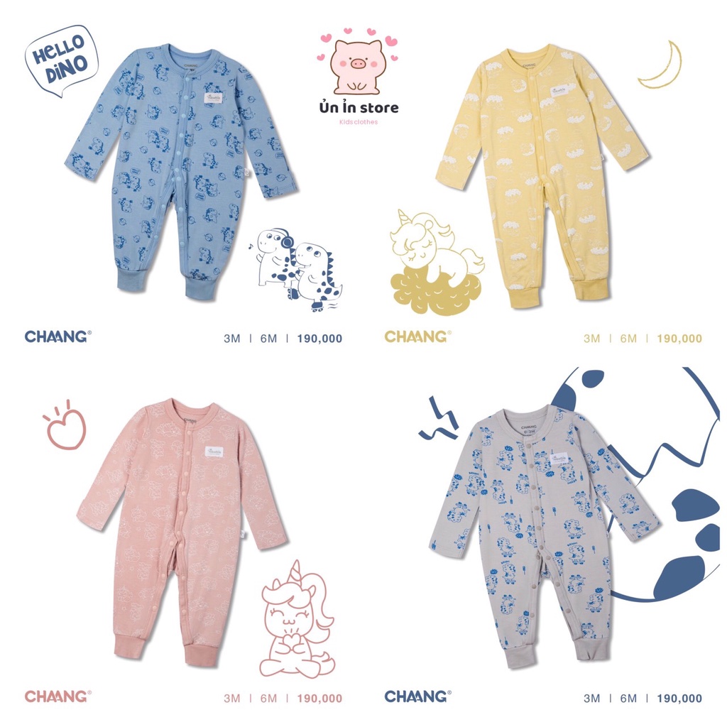 Chaang Bộ body dài cúc giữa Pony&amp;Dino