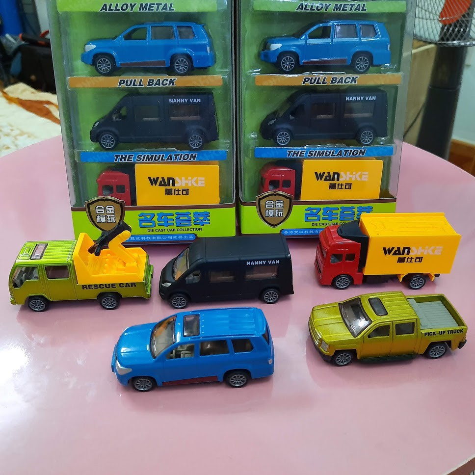 Bộ 5 xe ô tô die cast mini bằng hợp kim nhựa đồ chơi trẻ em mô hình xe tỉ lệ 1:64