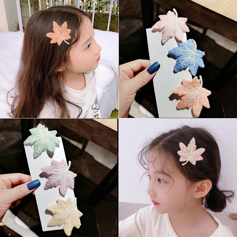 Kẹp Tóc Mái Hình Chiếc Lá Hoạt Hình Phong Cách Hàn Quốc Dễ Phối Đồ Dành Cho Nữ