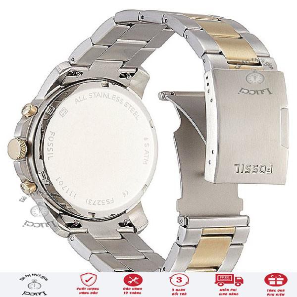 Đồng hồ Nam Fossil FS5273 viền thép không gỉ kính sapphire chống xước chạy full 6 kim cao cấp