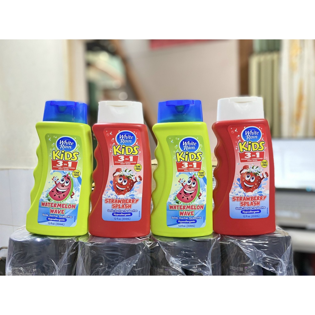 Sữa tắm gội White Rain Kids 3in1 cho em bé 354ml hương trái cây