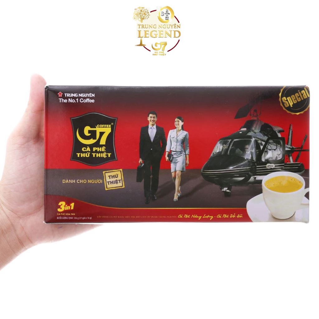 Cà Phê sữa hòa tan G7 3in1 Hộp 21 gói 16g
