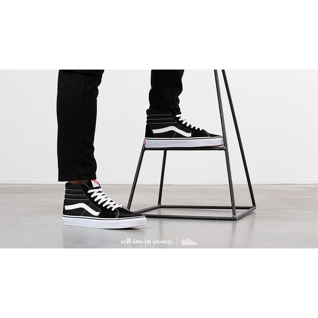 Giày Vans Chính Hãng Sk8 Hi Classic Black/White