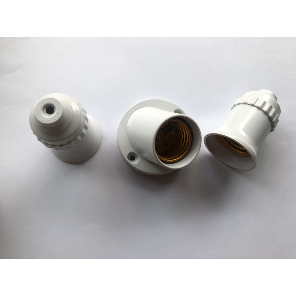 Đui Xoáy E27 Xoay 180 Độ Có Thể Xoay Thẳng Hoặc Vát, đuôi đèn thả, gắn tường E27