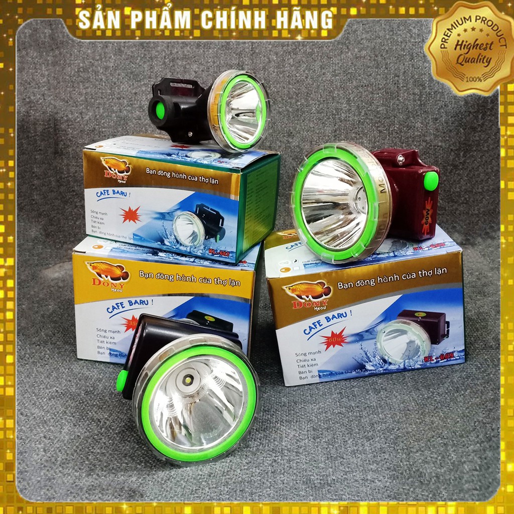 [Sáng cực mạnh] Đèn pin đội đầu siêu sáng chống nước dành cho thợ lặn 3 chế độ Kl667, KL668, KL669