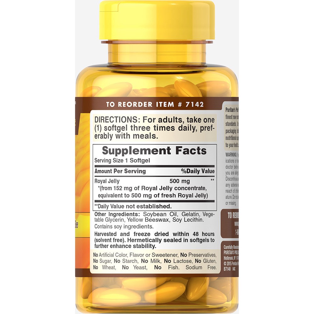 Viên uống sữa ong chúa giúp tăng cân, tăng chất lượng trứng, hỗ trợ sinh sản - Puritan's Pride Royal Jelly 120 viên | BigBuy360 - bigbuy360.vn