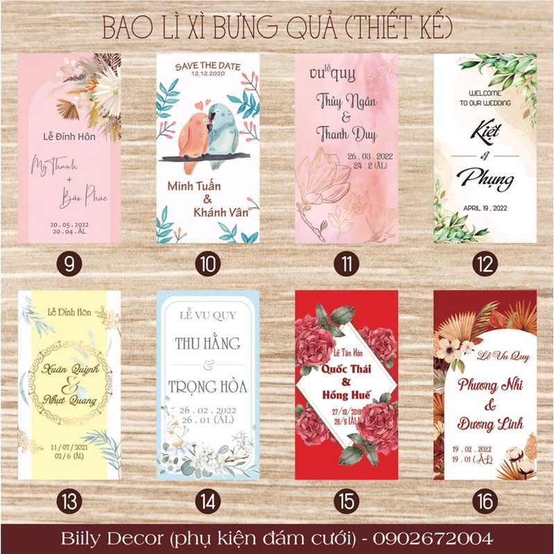 BAO LÌ XÌ BƯNG QUẢ THIẾT KẾ