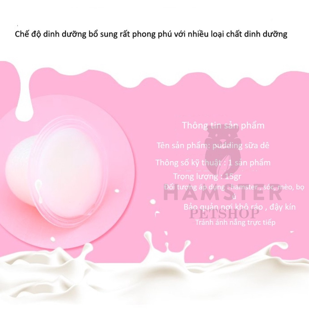 Pudding sữa dê cho hamster, chó, mèo, thỏ, bọ, sóc
