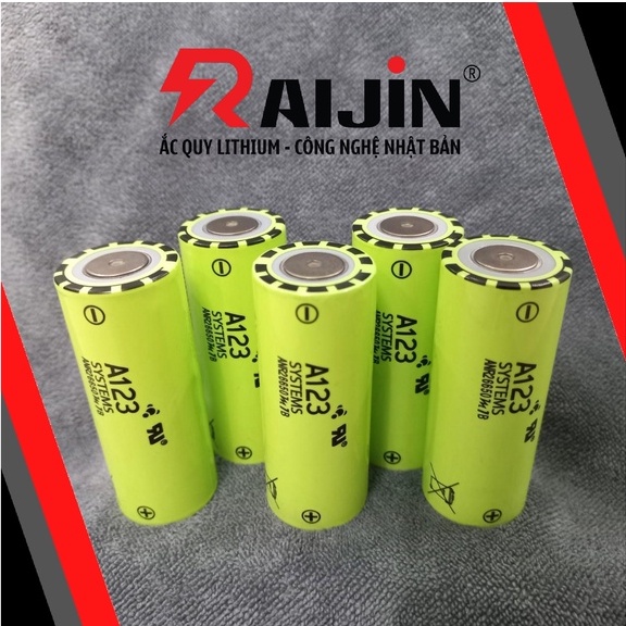 Pin lithium A123 26650 dòng xả cao 3.2V 2500mAh tiêu chuẩn quân đội Mỹ chuyên dùng làm bình điện lưu trữ.