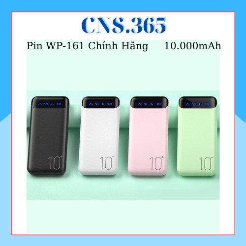 Sạc Dự Phòng WK Chính Hãng WP-161 CNS.365 Dung Lượng 10000mAh Có Màn Hình Điện Tử - BH 12 Tháng