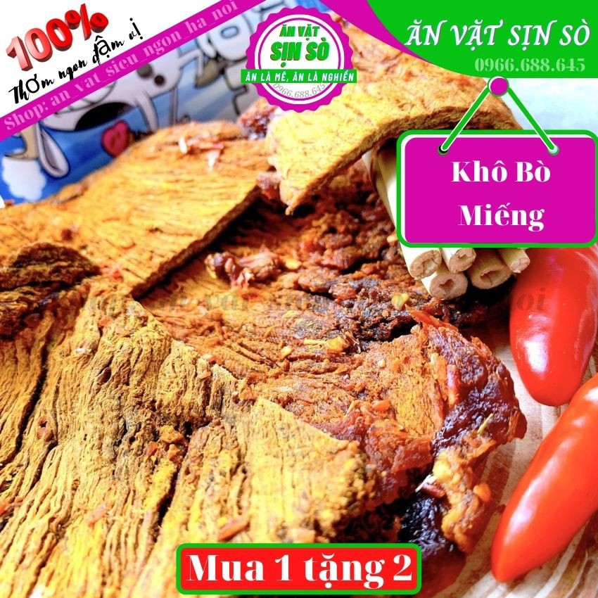 300gr Khô bò Miếng cực ngon Tiệm Ăn Vặt nhà SÒ, Khô Bò miếng cay cay Tiệm đồ Ăn Vặt SỊN SÒ Thơm Ngon Đậm Vị