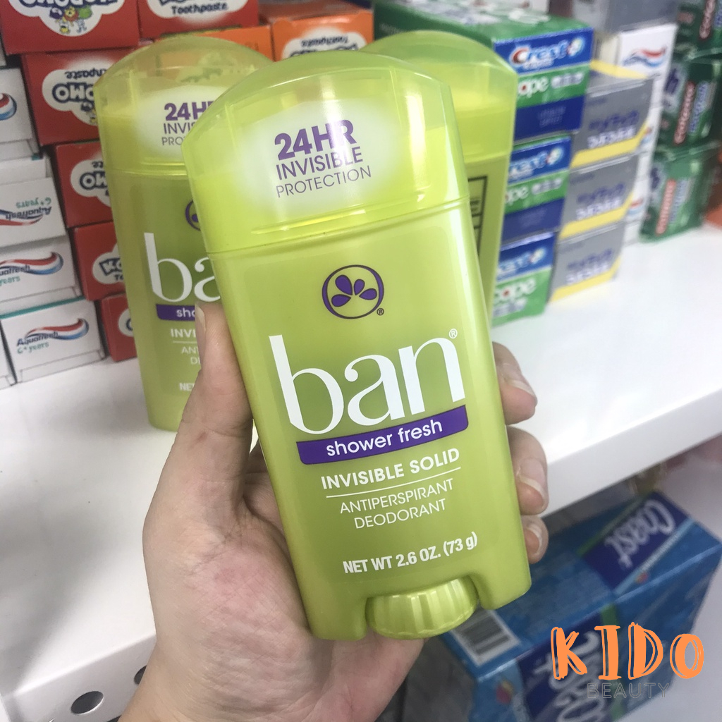 Lăn khử mùi BAN Invisible Solid Antiperspirant Deodorant 73g Lăn nách nữ Mỹ